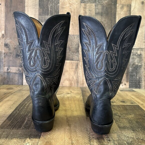 Lucchese N4559 Black Mad Dog 1883 Snip Toe Cowboy Boots Womens 9.5 B - Picture 7 of 12